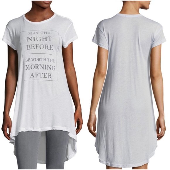 Wildfox Tops - Wildfox Short Sleeve Graphic Print Night Shirt